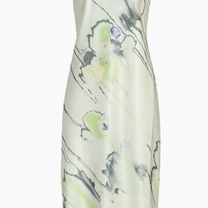 Jason Wu Collection Watercolor Floral Bias-Cut Scarf Midi-Dress